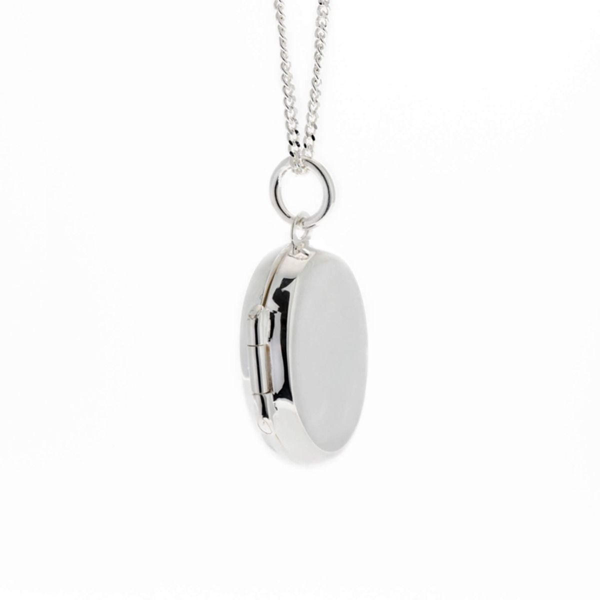 Small Oval Locket Pendant Necklace