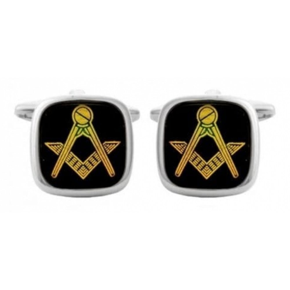 Gents Real Onyx Masonic Cufflinks