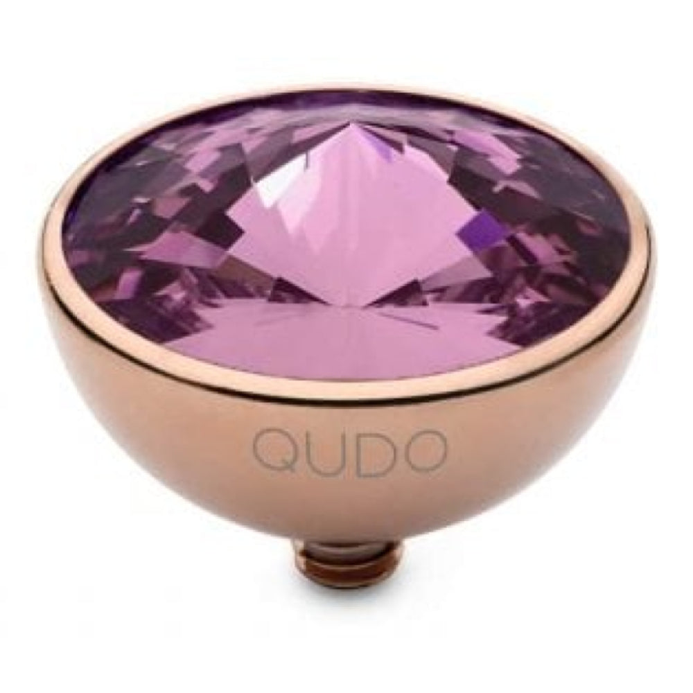 Famosa Rose Gold 13mm Bottone Ring Top Amethyst