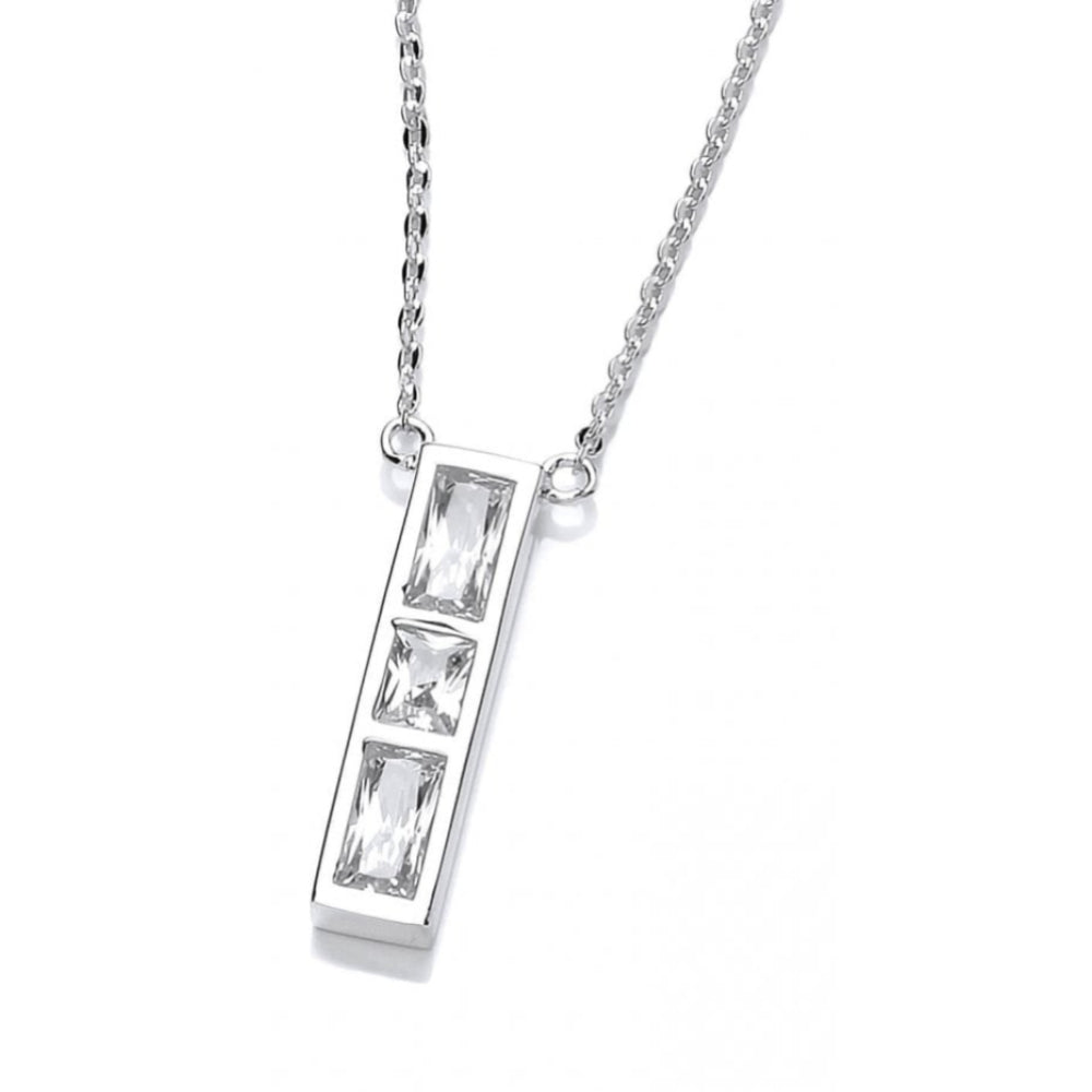 Silver CZ Ingot Necklace