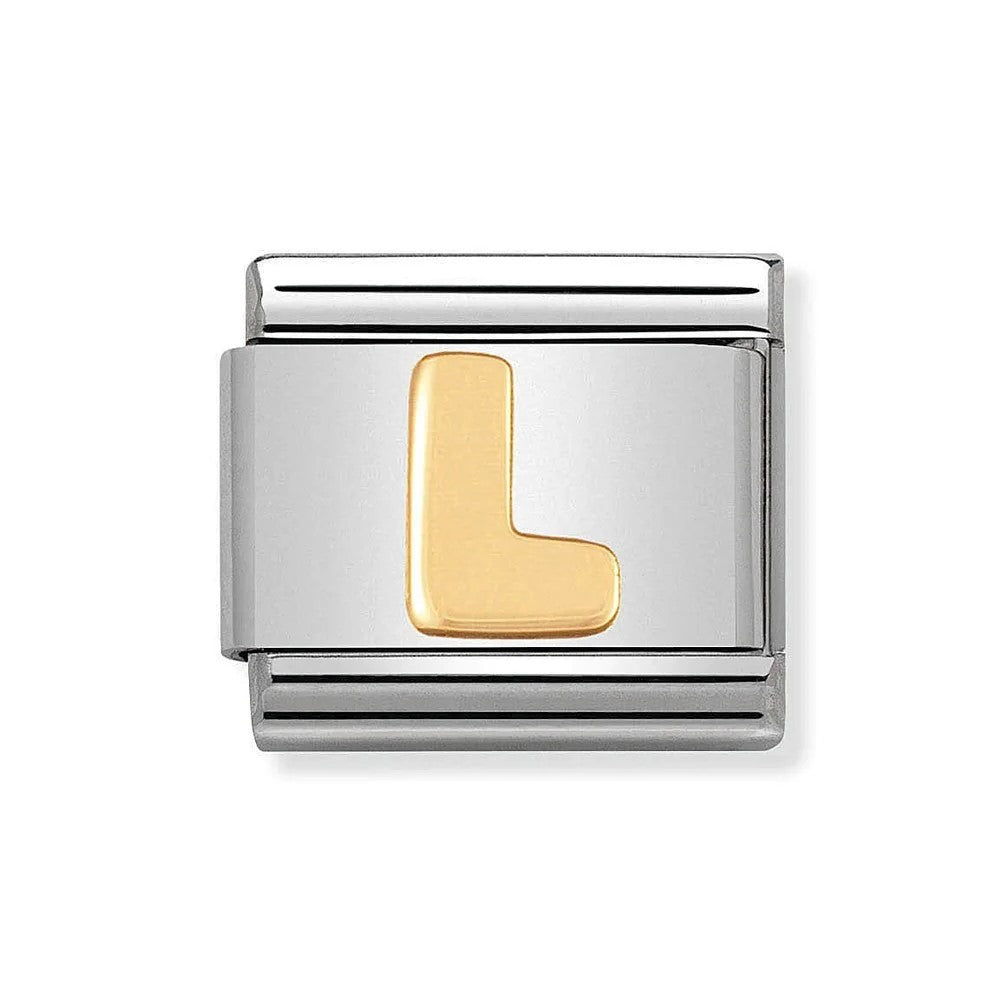 Classic 18ct Gold Letter 'L' Link