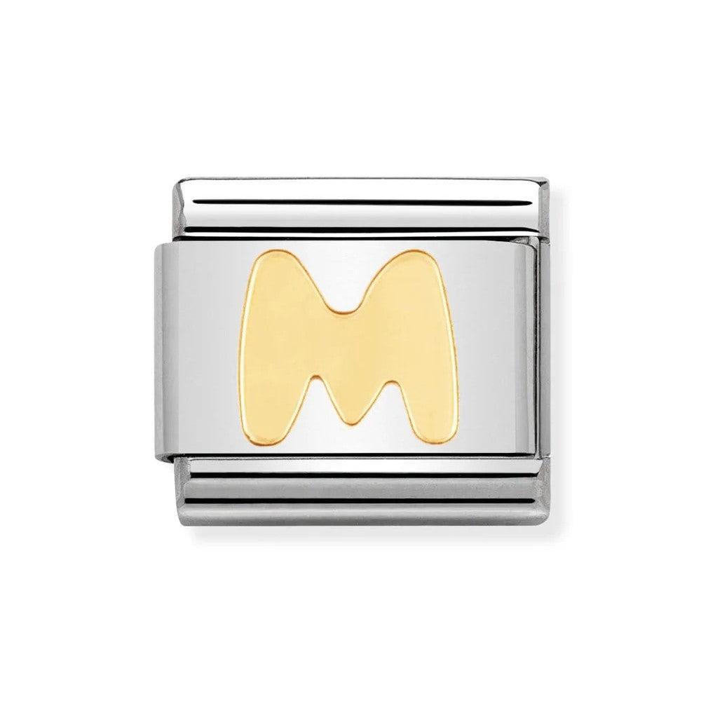 Classic 18ct Gold Letter 'M' Link