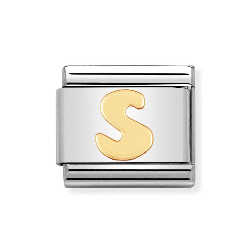 Classic 18ct Gold Letter 'S' Link