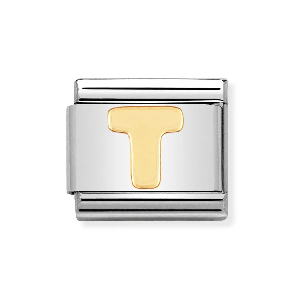 Classic Gold Plated Letter 'T' Link