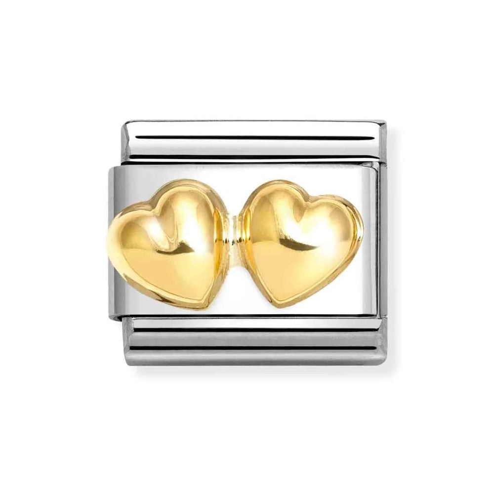 Composable Classic 18K Gold Double Rounded Hearts Love Link