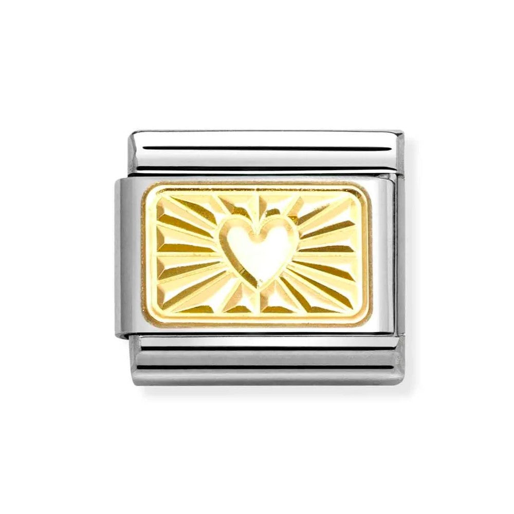 Composable Classic Link With Heart Etched In 18K Gold