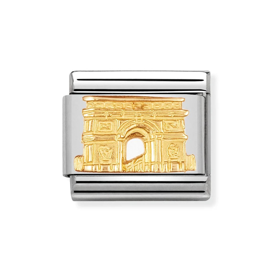 Classic Arc de Triomphe In Stainless Steel With 18k Gold Charm