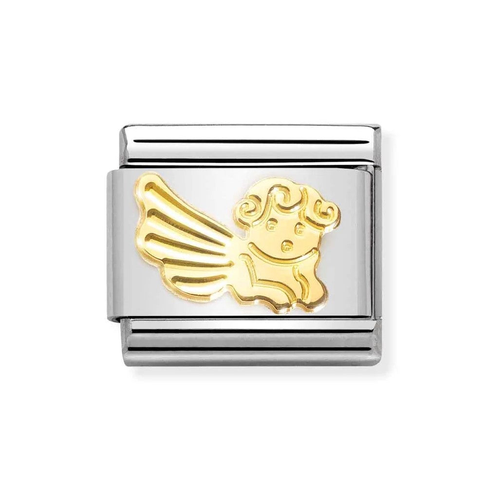 Classic Link In 18K Gold With Angel Symbol