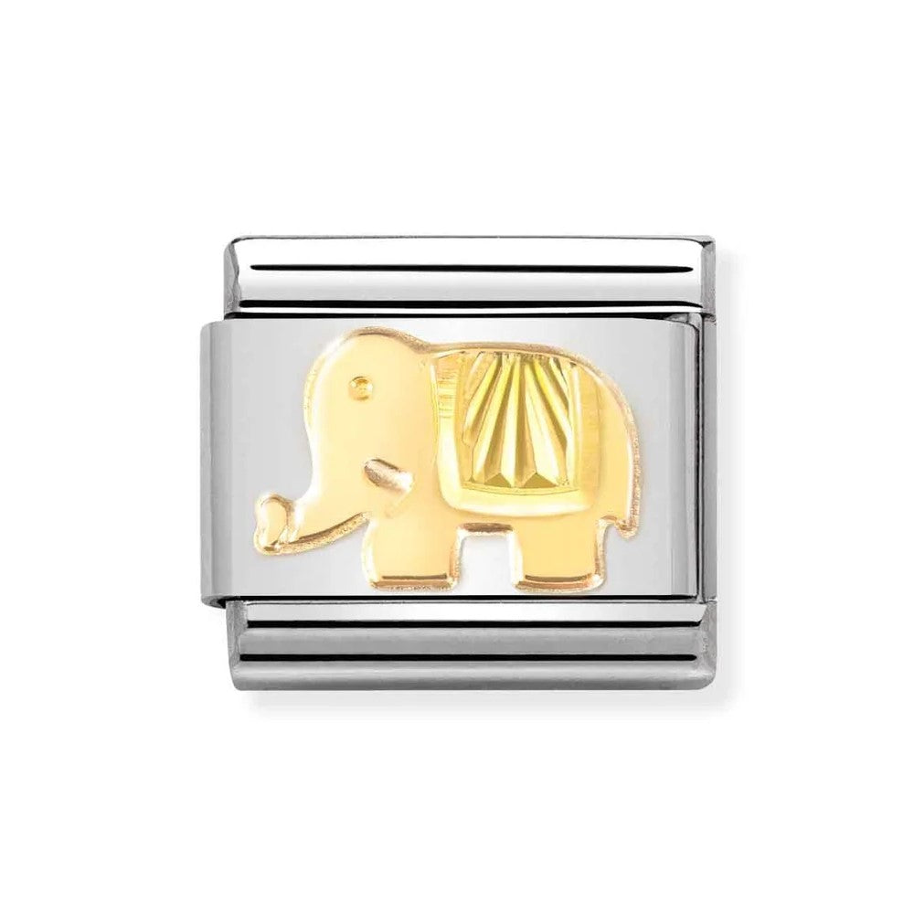 Classic Link In 18K Gold Etched Detail Elephant