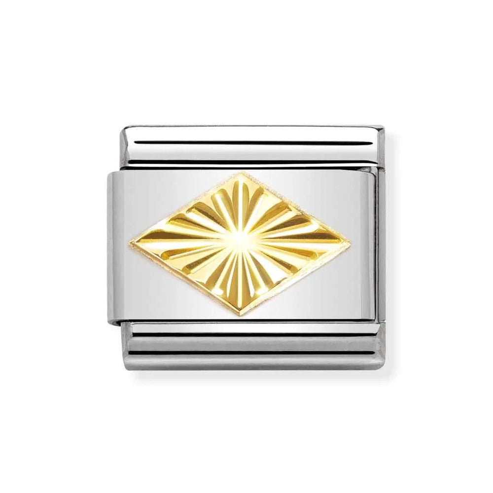 Composable Classic Link In 18K Gold With Etched Detail Rhombus