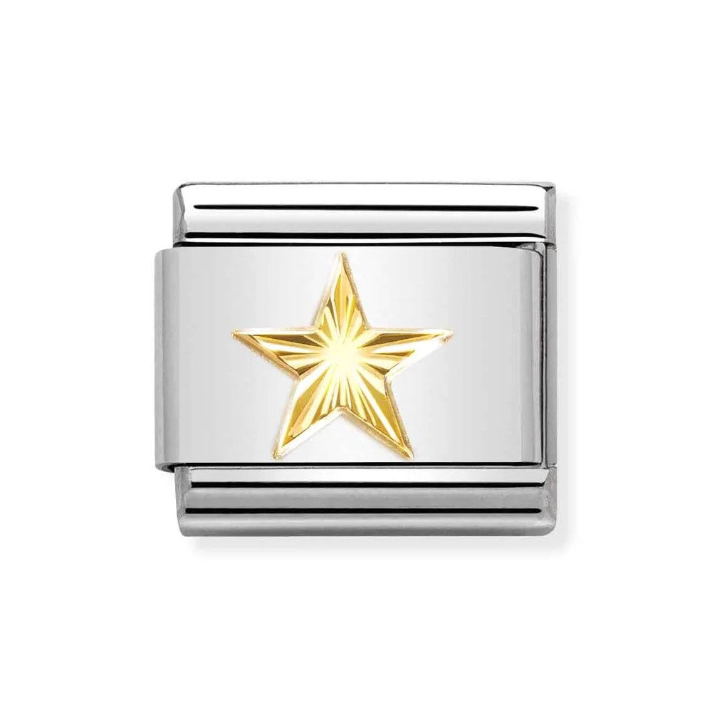 Composable Classic Link In 18K Gold With Etched Detail Star