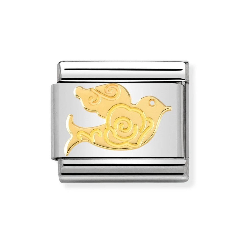 Classic Gold Engraved Dove Link