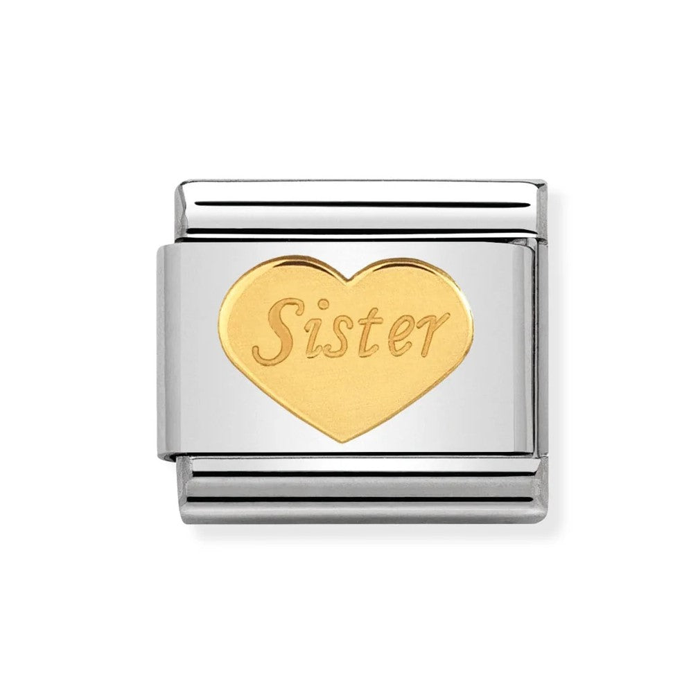 Composable Classic 18k Gold Sister Heart Stainless Steel Charm