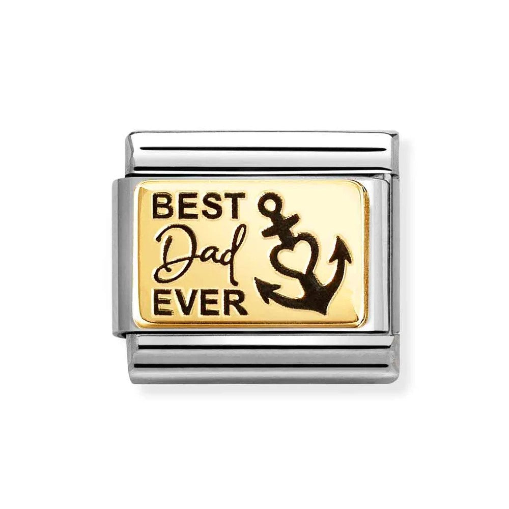 Composable Classic Best Dad Ever In 18K Gold & Enamel Charm