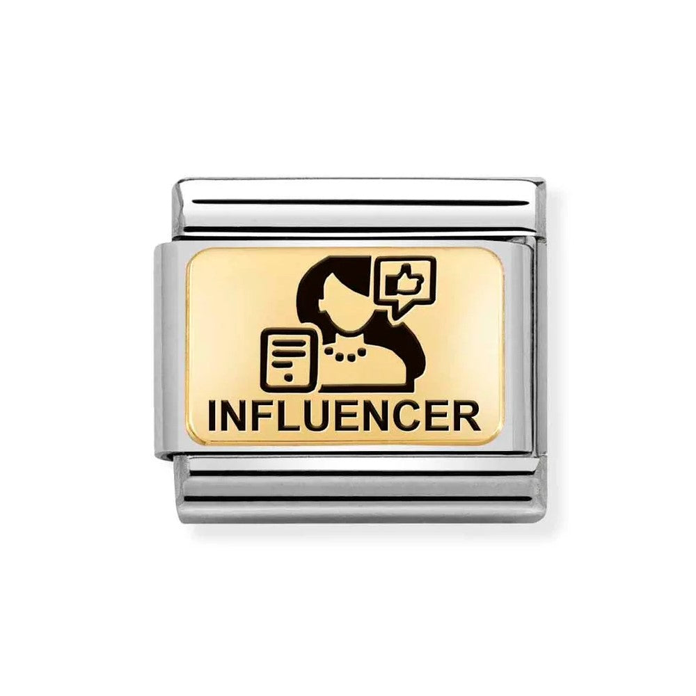 Composable Classic Stainless Steel With 18k Gold INFLUENCER Symbol Link