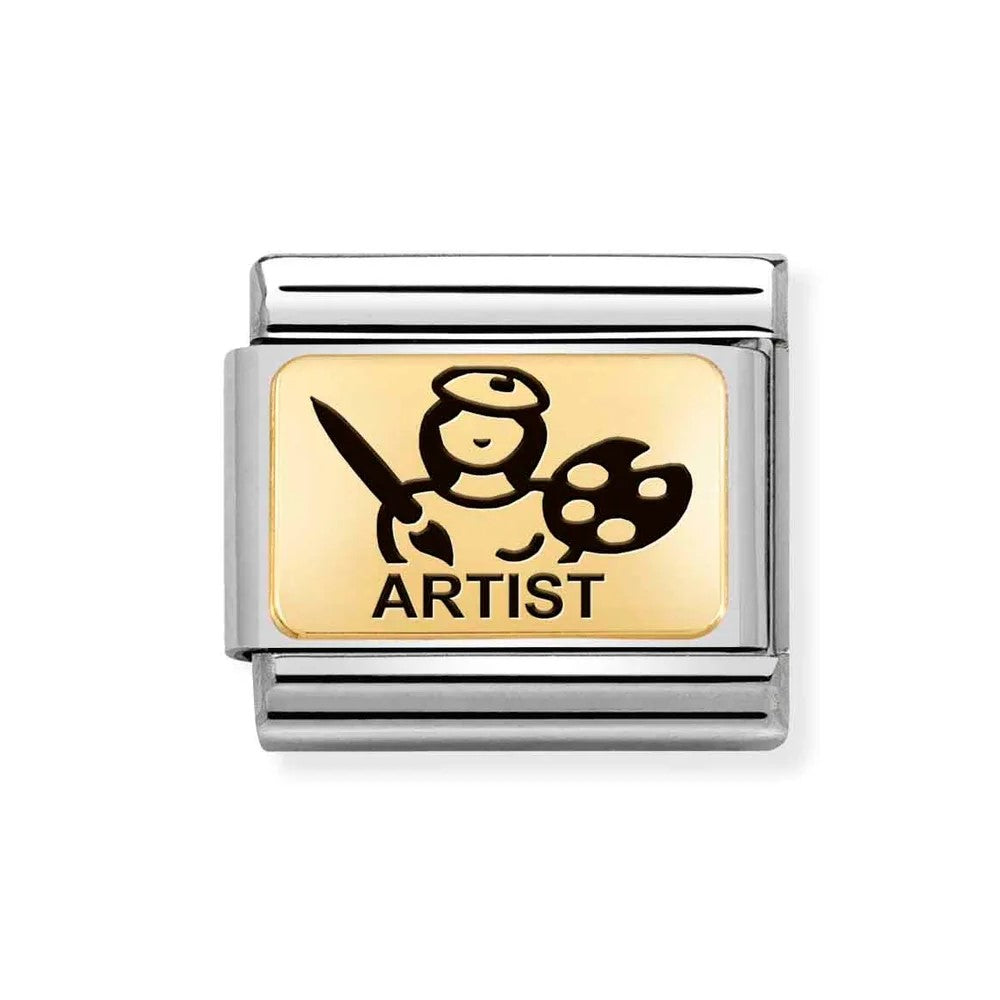 Composable Classic Stainless Steel With 18k Gold ARTIST Symbol Link