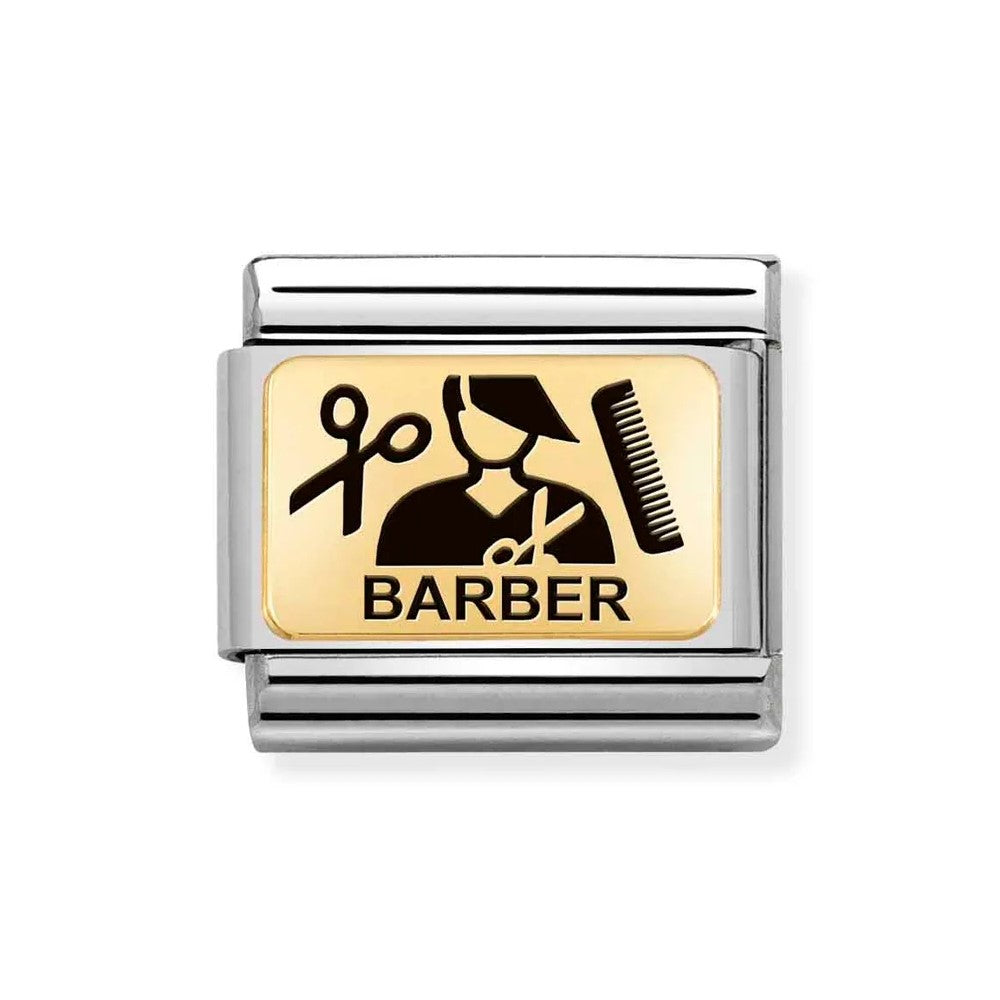 Composable Classic Stainless Steel With 18k Gold BARBER Symbol Link