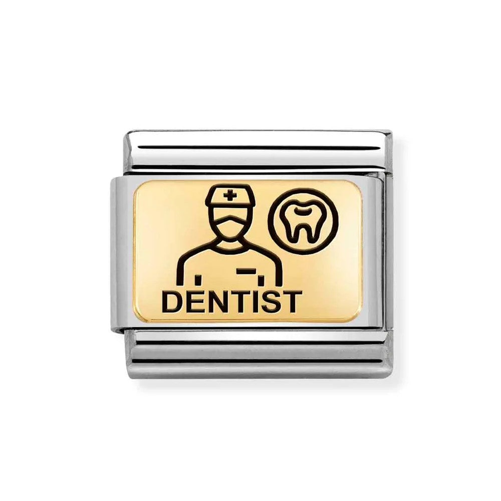 Composable Classic Stainless Steel With 18k Gold DENTIST Symbol Link