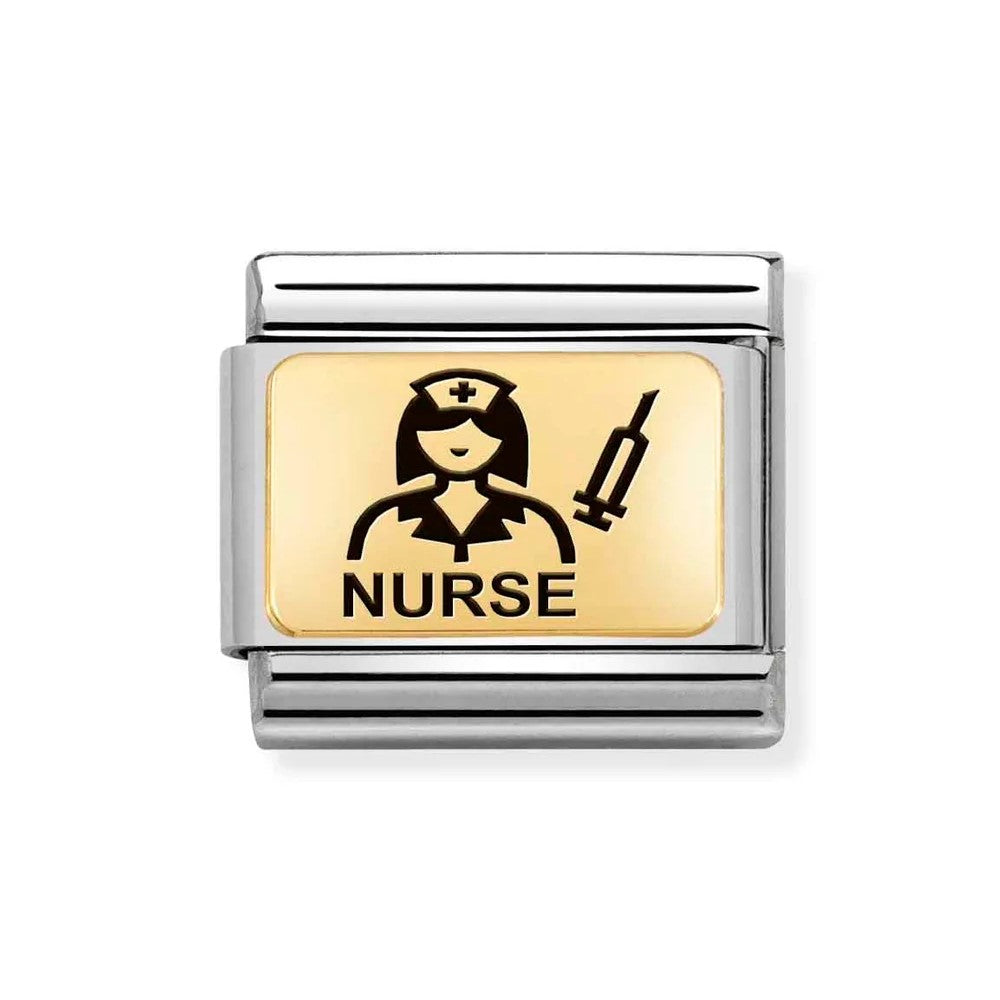 Composable Classic Stainless Steel With 18k Gold NURSE Symbol Link