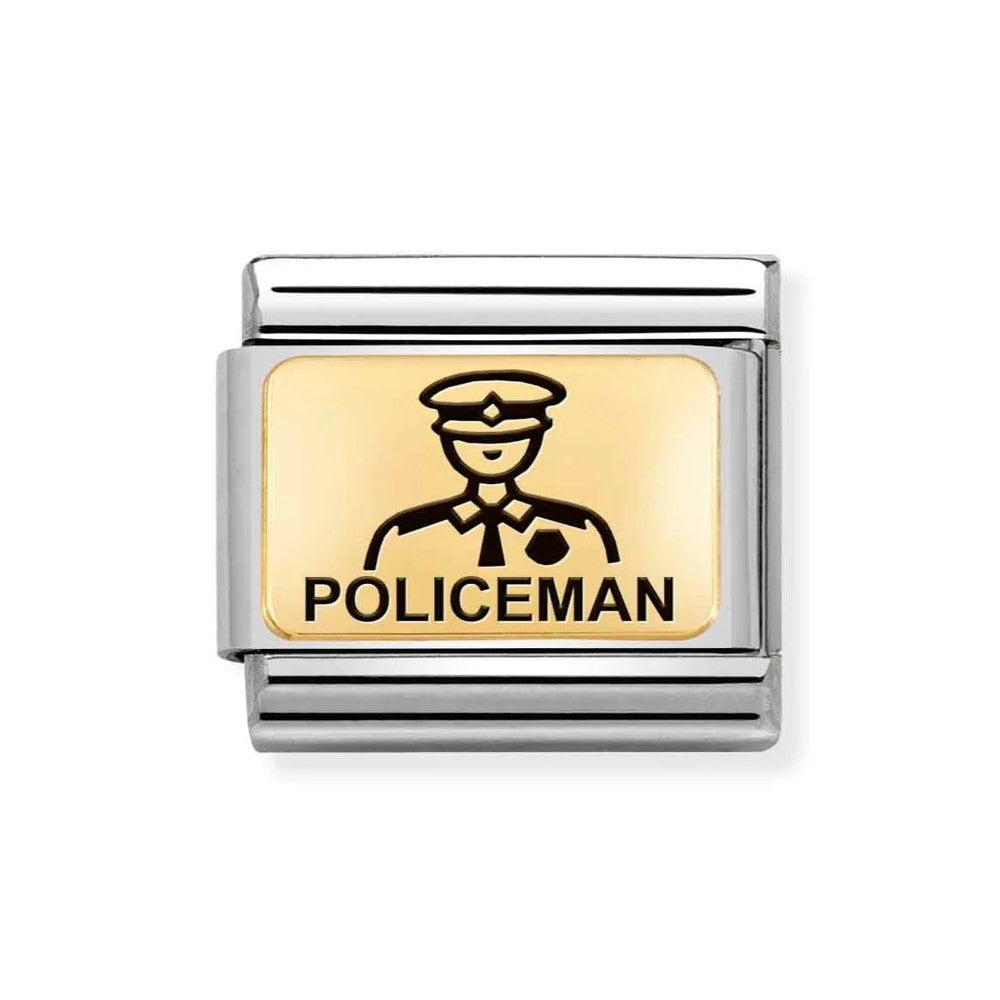 Composable Classic Stainless Steel With 18k Gold POLICEMAN Symbol Link