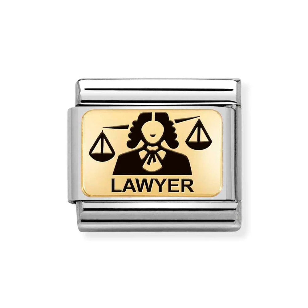 Composable Classic Stainless Steel With 18k Gold LAWYER Symbol Link