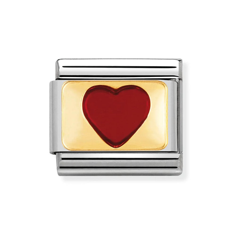 Classic Gold Red Heart Link