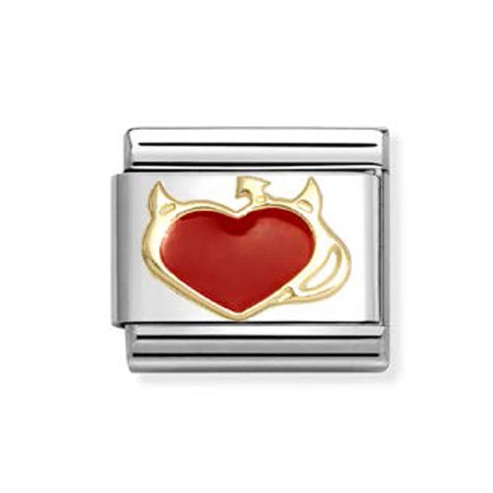 Composable Classic Devil Heart In 18K Gold & Enamel Charm