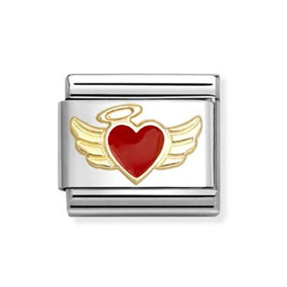Composable Classic Angel Heart In 18K Gold & Enamel Charm