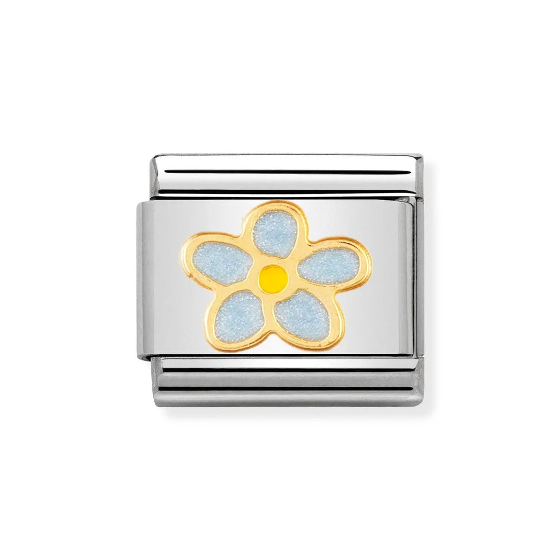 Classic Blue Enamel Flower Link