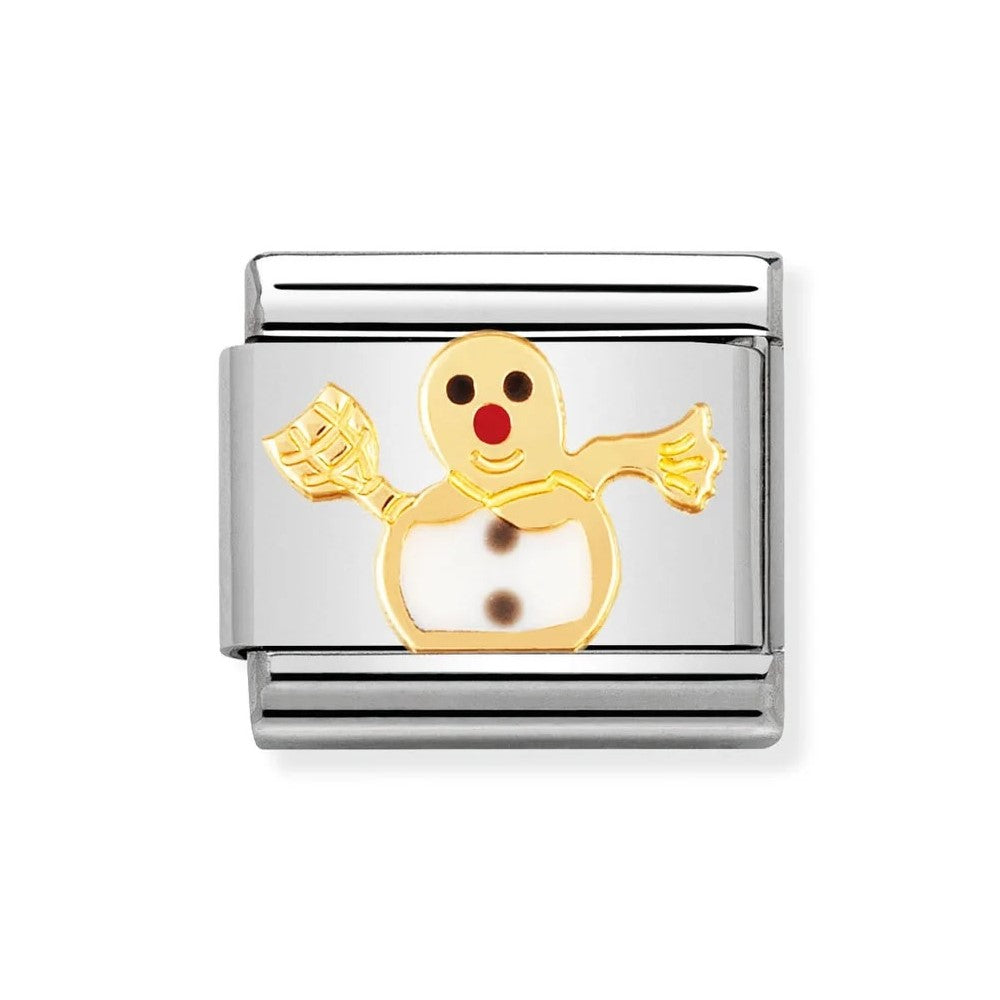 Classic Gold Enamel Snowman Link