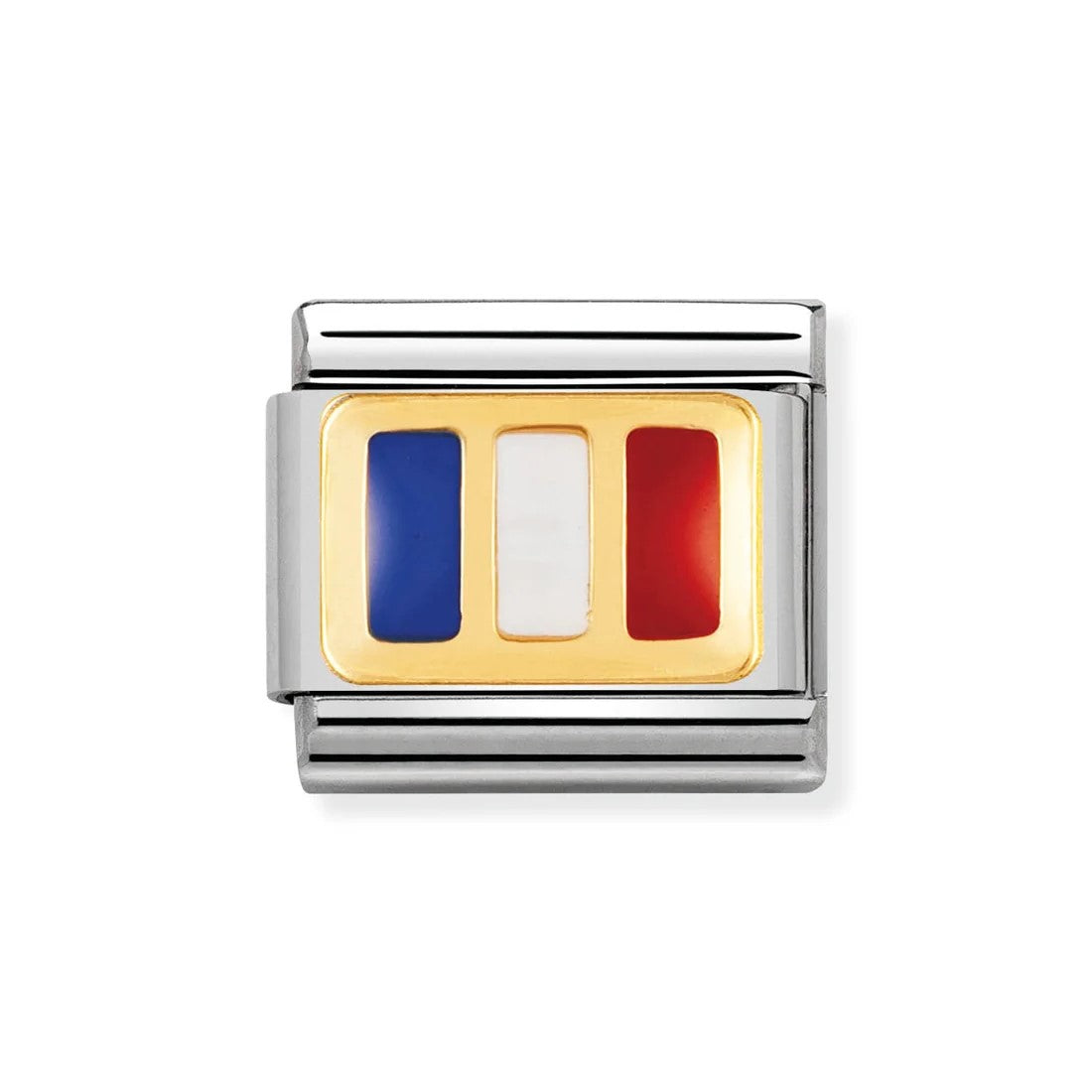 Classic Gold Enamel France Flag Link