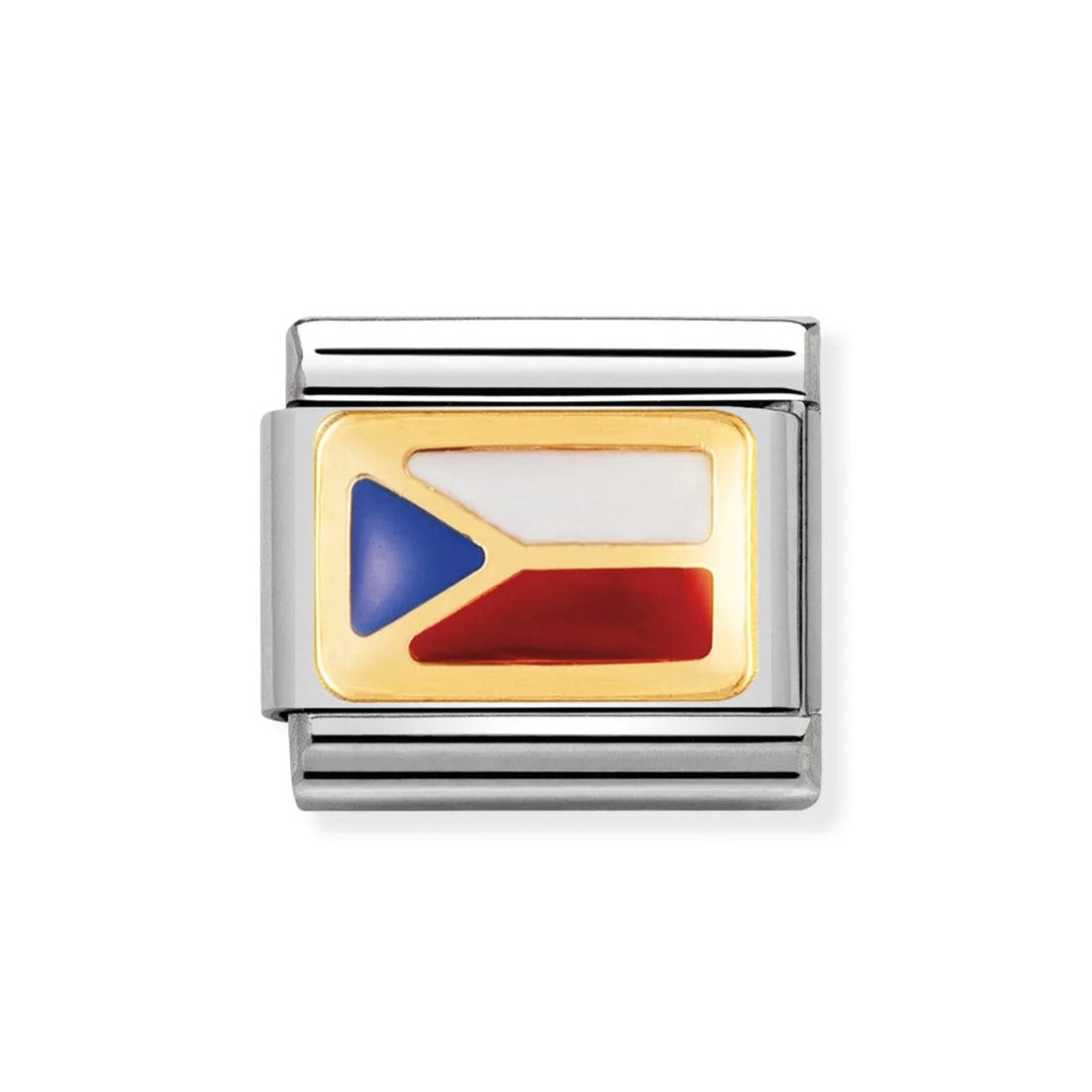Classic Czech Republic In Stainless Steel With Enamel & 18k Gold Charm