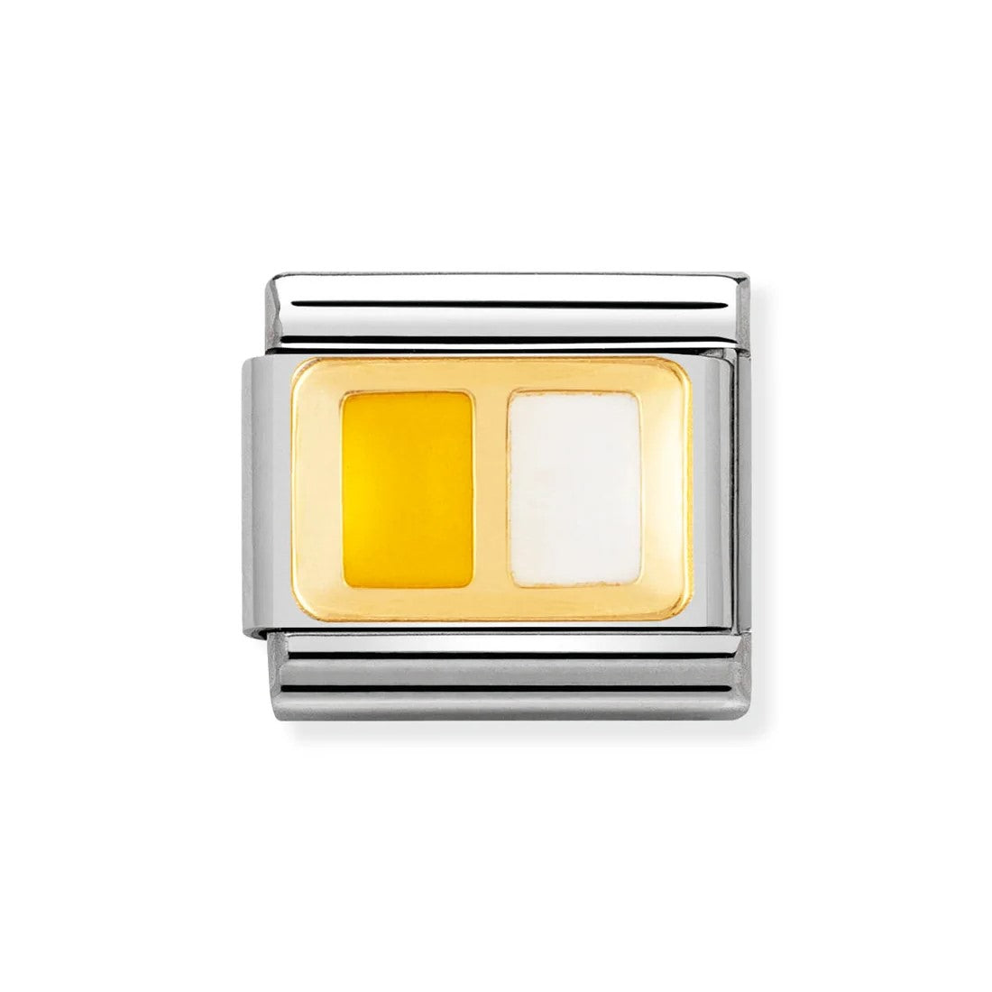 Classic Vatican Flag In Stainless Steel With Enamel & 18k Gold Charm