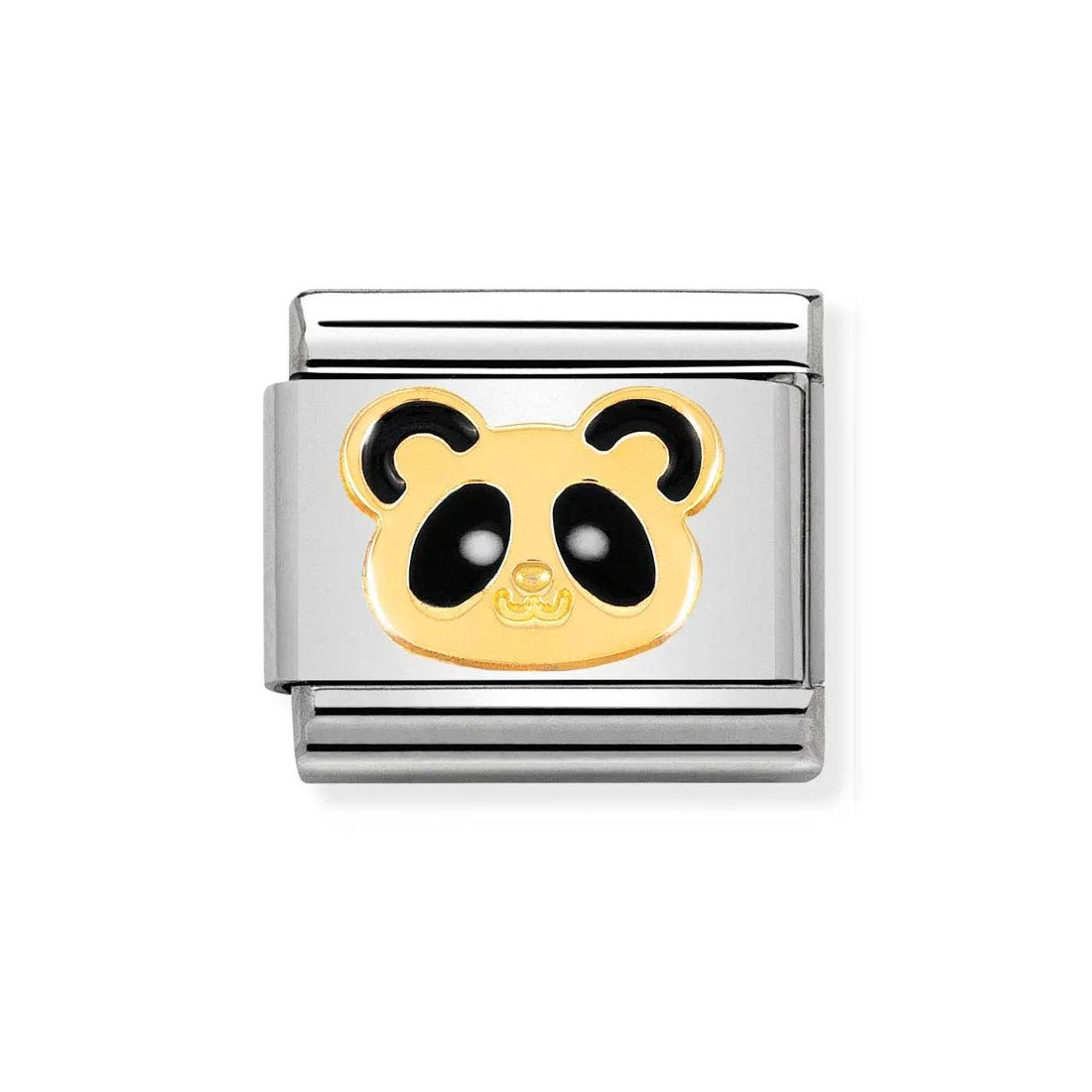 Composable Classic 18k Gold Animals of Earth Panda Head Steel Charm