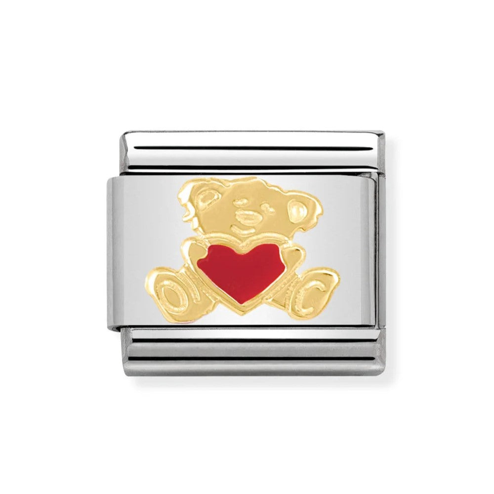 Classic Gold Bear With Heart Link