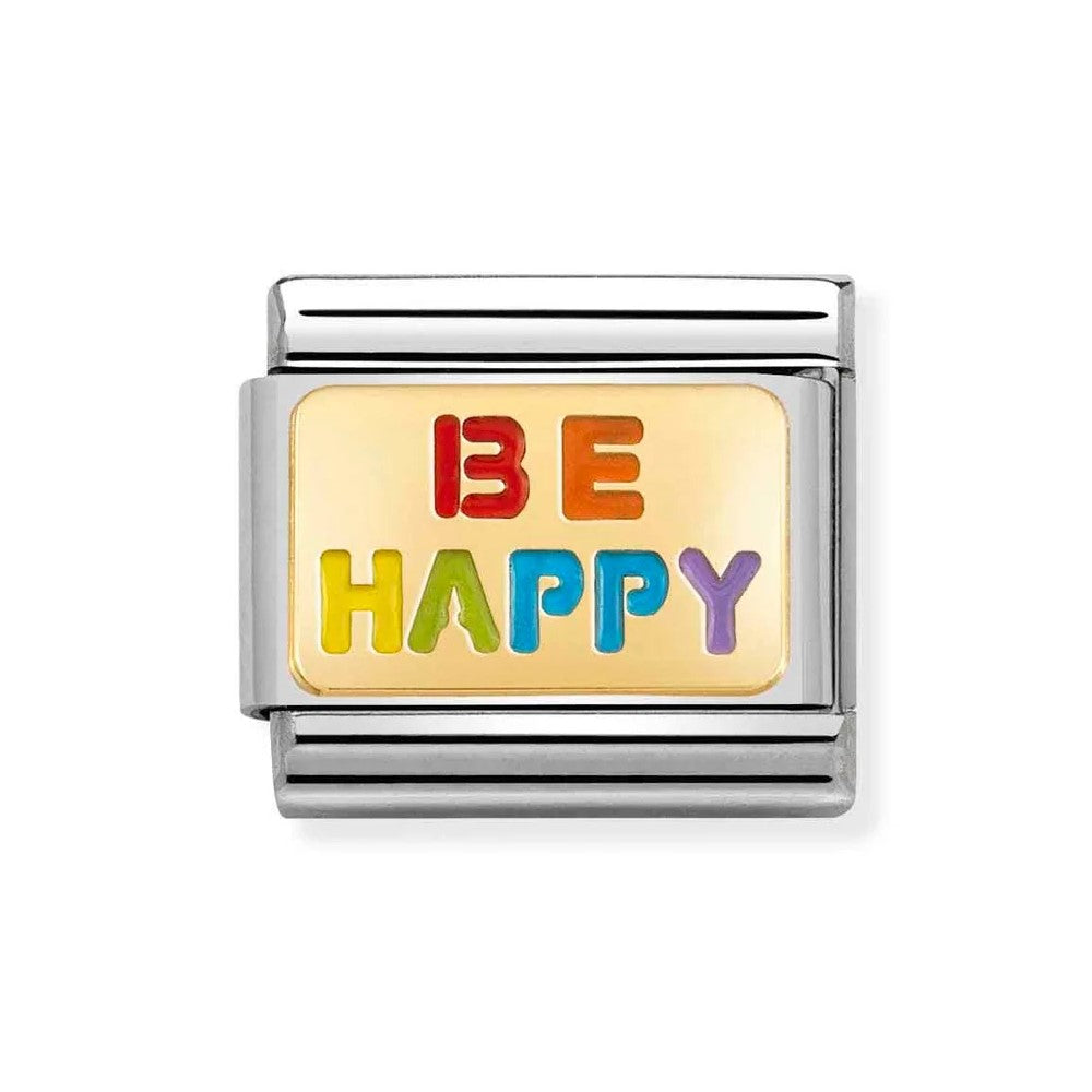 Composable Classic 18k BE HAPPY Rainbow Link