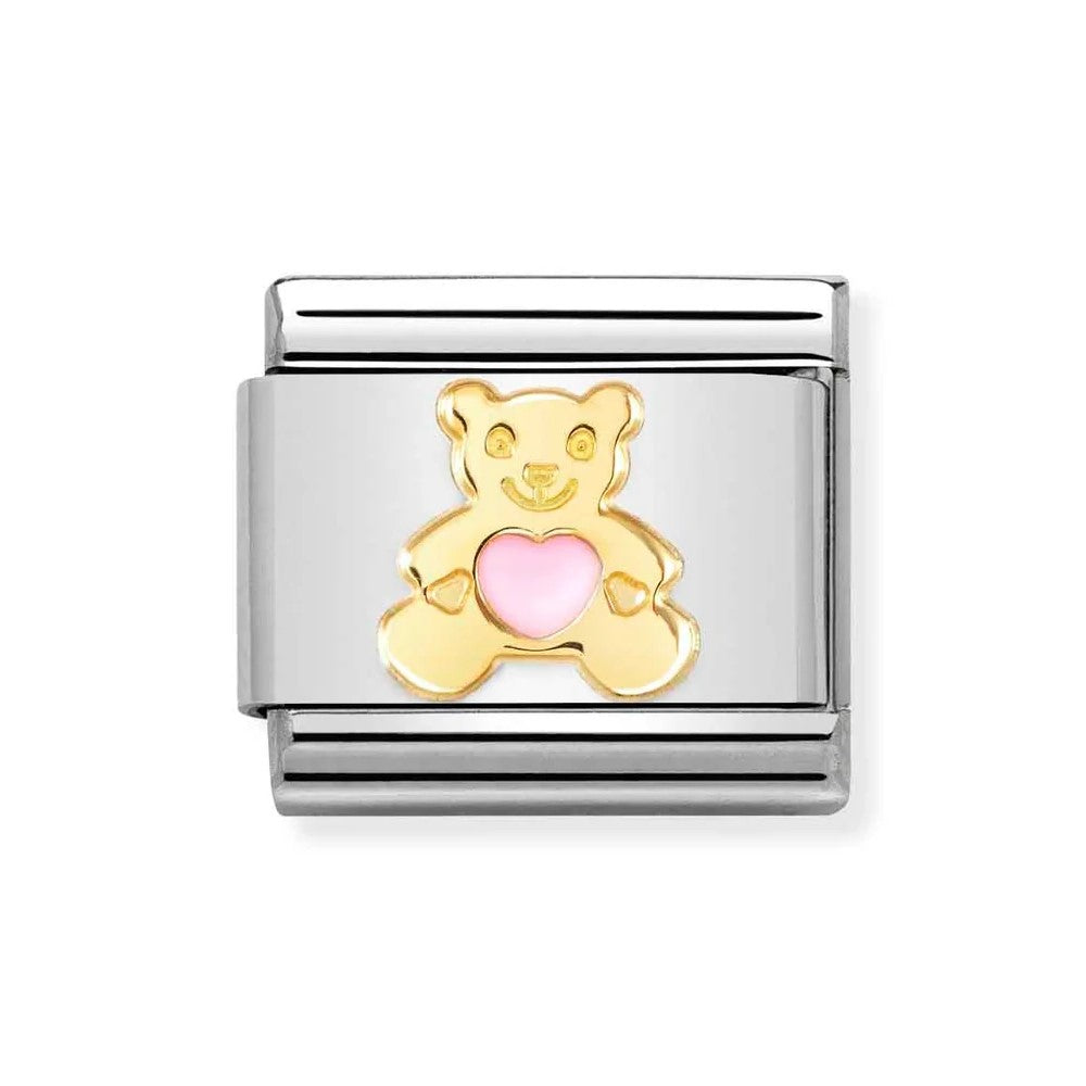 Classic Composable Link in 18K Gold With Pink Bear Symbol