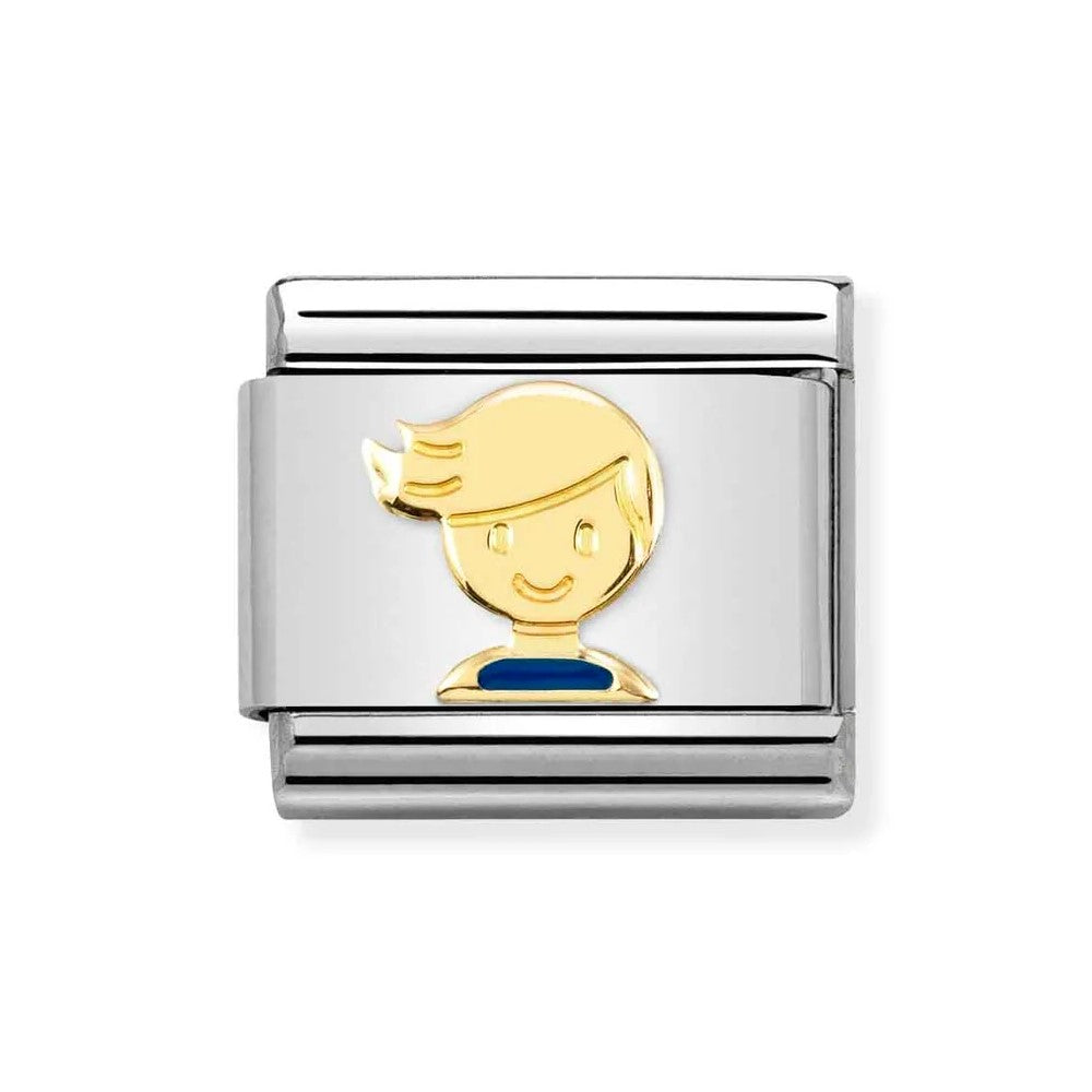 Classic Composable Link in 18K Gold With Blue Boy.