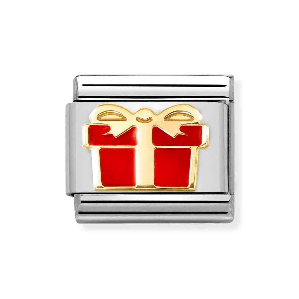 Classic Composable Link in 18K Gold With Red Gift Symbol