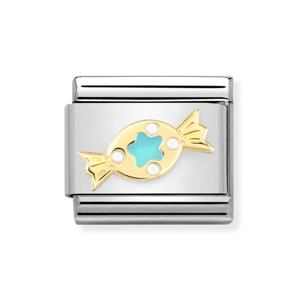 Classic Composable Link in 18K Gold With Turquoise Green Sweet Symbol