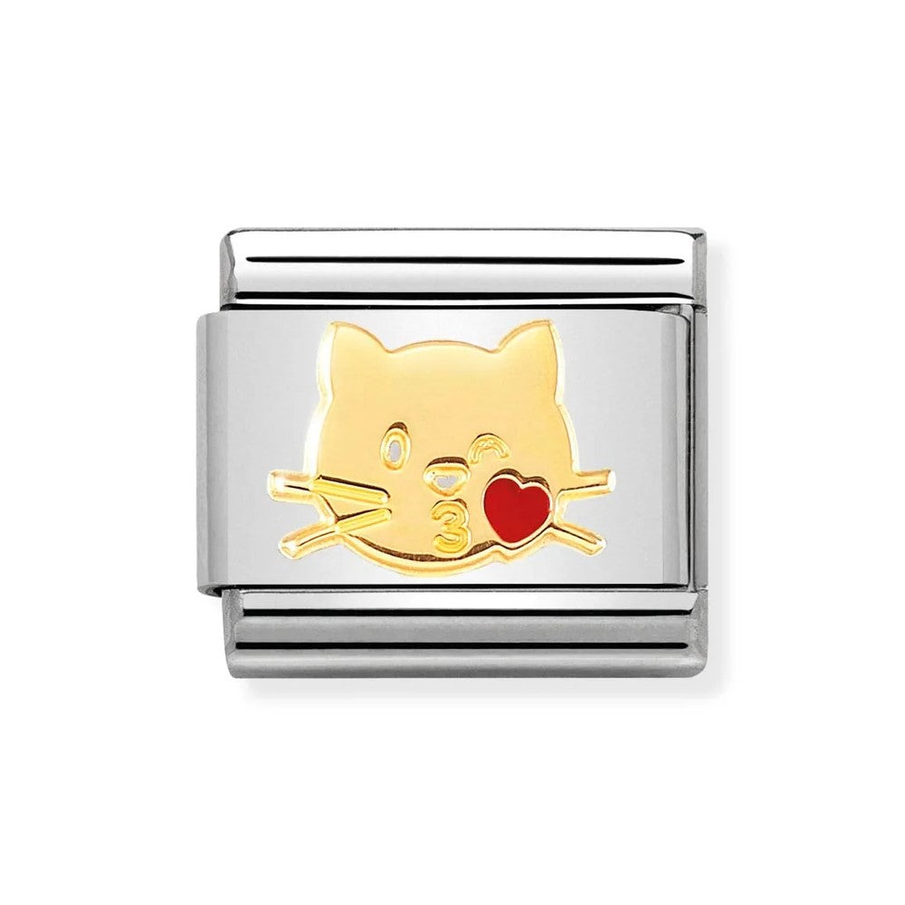 Composable Classic Gold Cat Kiss Link