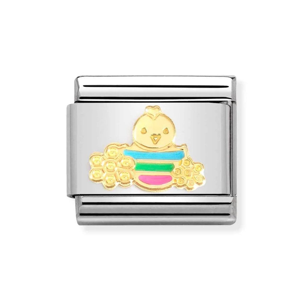 Classic Link In 18K Gold & Enamel Easter Chick