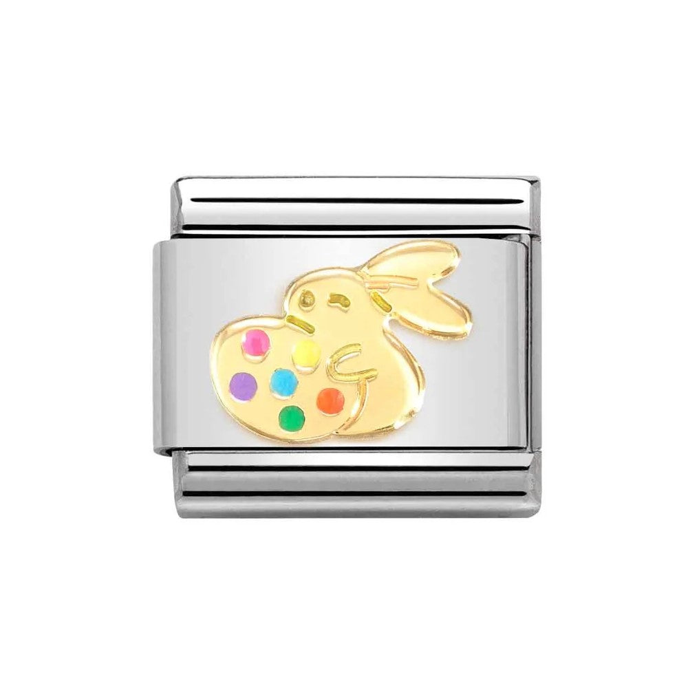 Classic Link In 18K Gold Easter Bunny With Egg