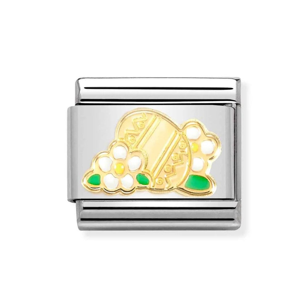 Classic Link In 18K Gold Enamel Easter Egg Flower