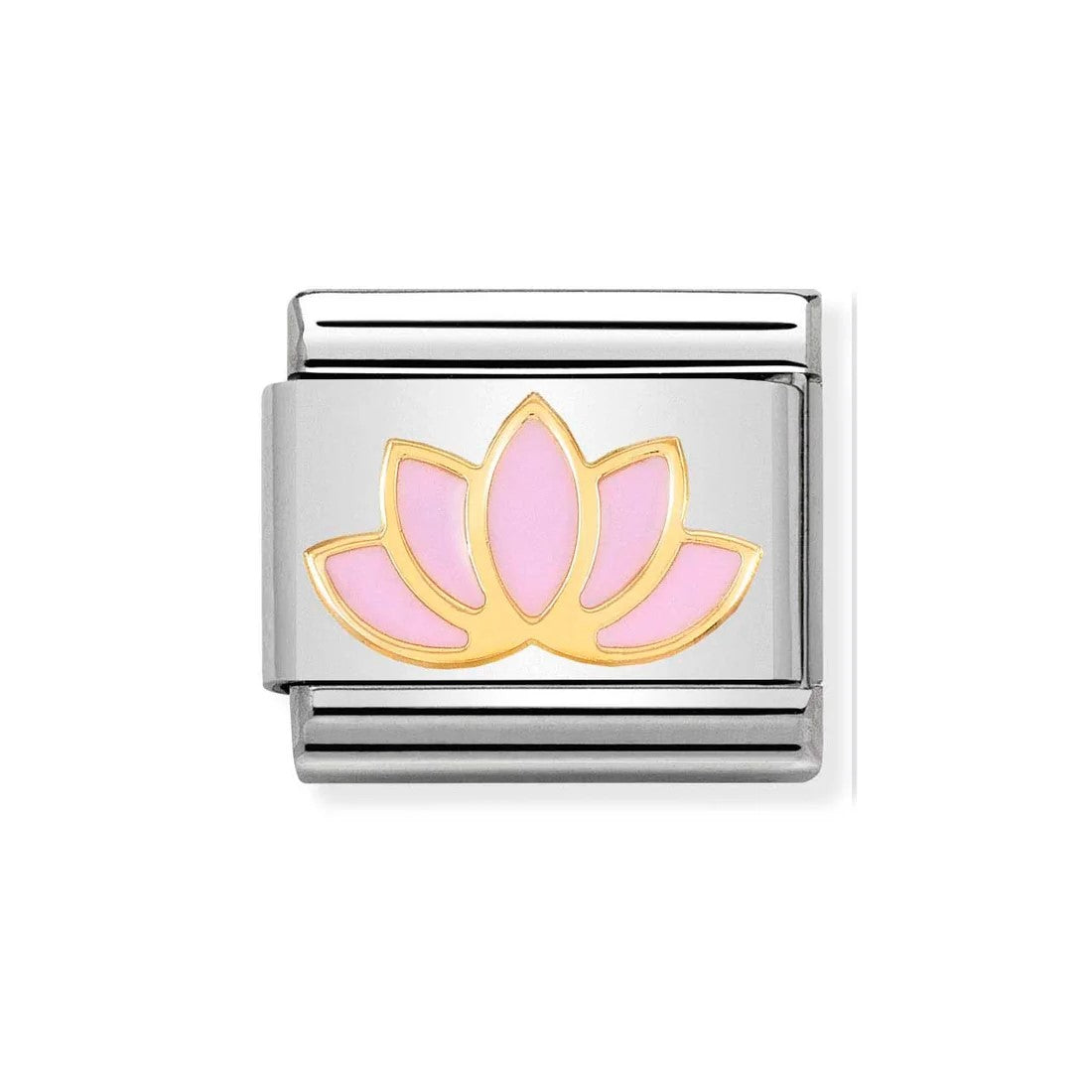 Composable Classic 18k Gold & Pink Lotus Flower Steel Charm
