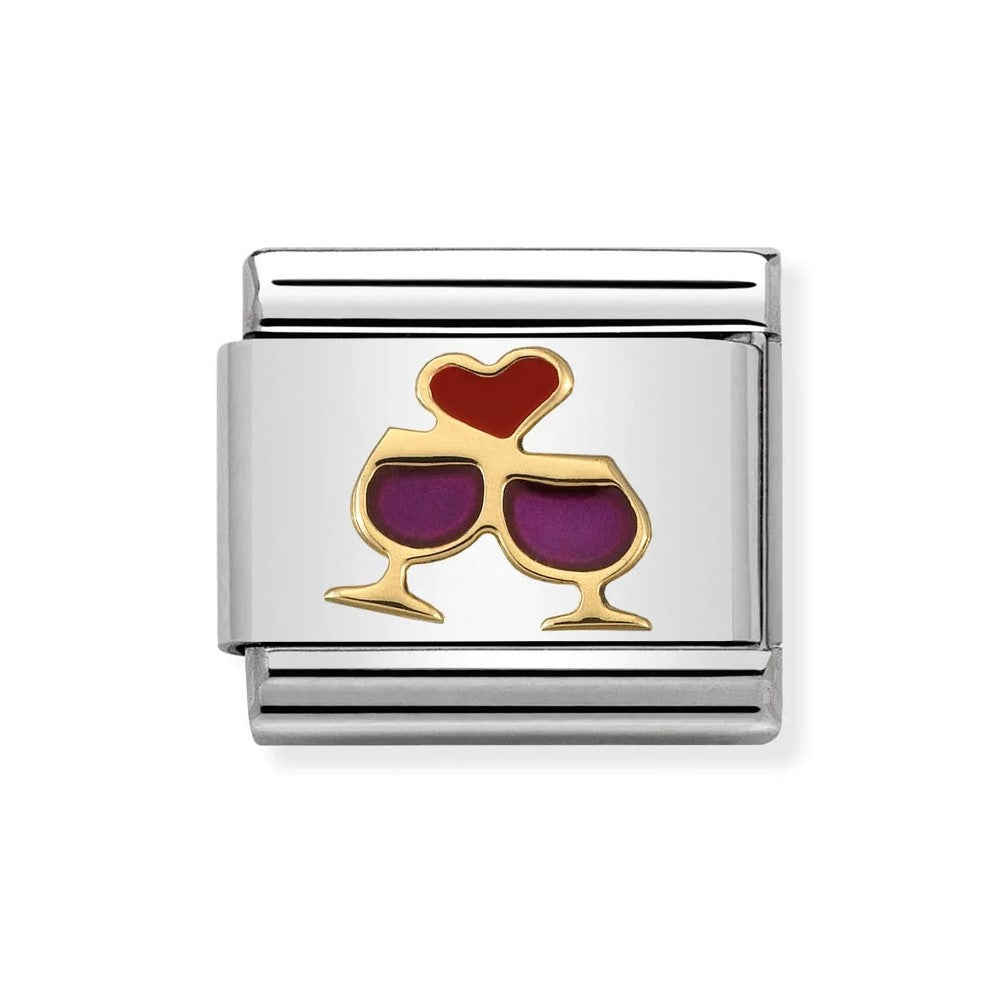 Classic Wine Glasses With Heart Link