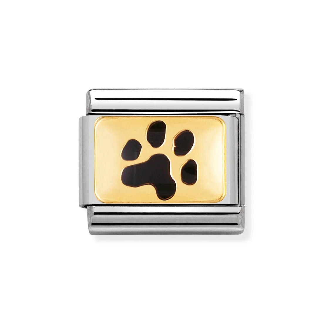 Composable Classic Paw Print In 18K Gold & Enamel Charm