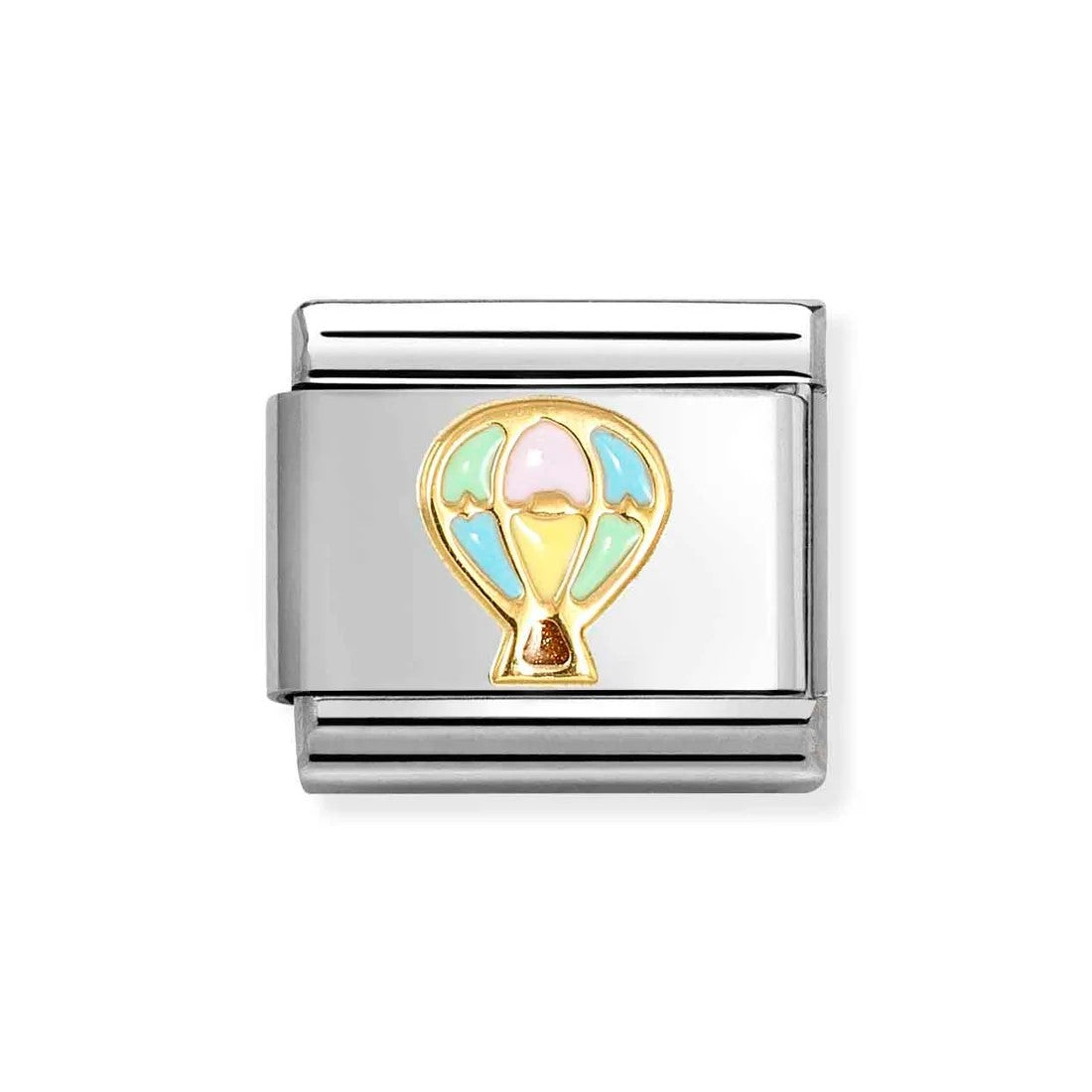 Composable Classic Hot Air Balloon In 18K Gold & Enamel Charm