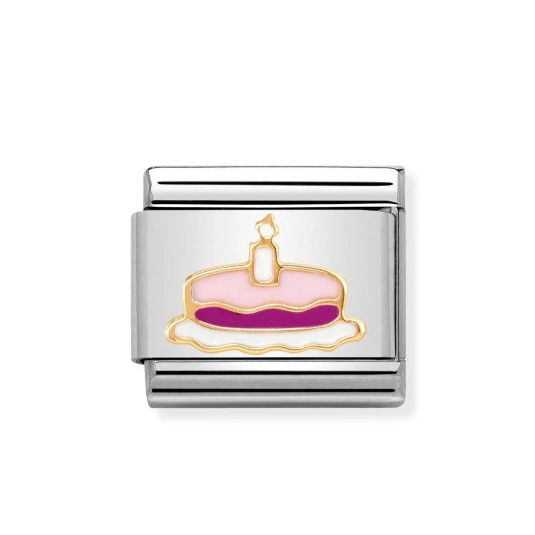 Classic Pink Enamel Birthday Cake Candle Link