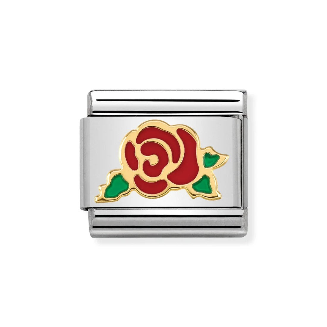 Classic Enamel Red Rose Link